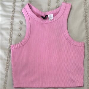 Pink Ribbed Crop Top by Divided H&M